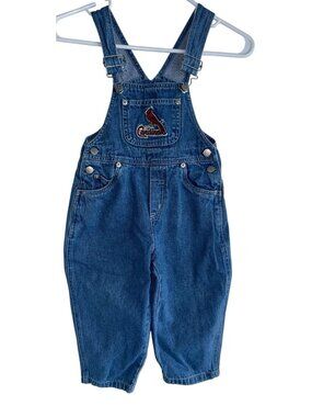 Vintage Mighty Mac Toddler Denim Overalls MLB Sz 3T St. Louis Cardinals Logo